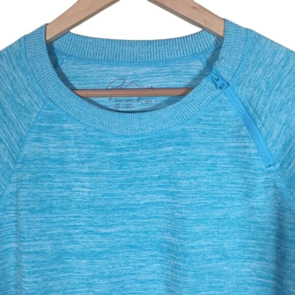 Gerry sweater crew neck side zip collar blue sz. L - Picture 2 of 8